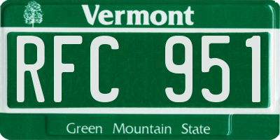 VT license plate RFC951