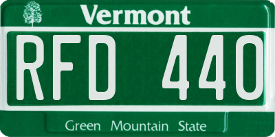 VT license plate RFD440