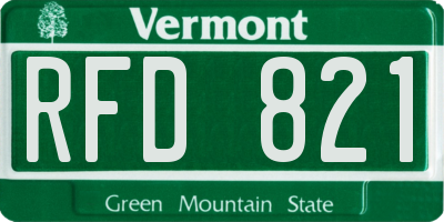 VT license plate RFD821