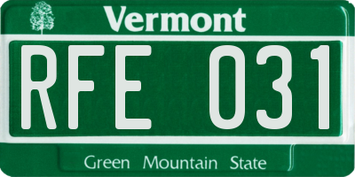 VT license plate RFE031