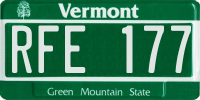 VT license plate RFE177