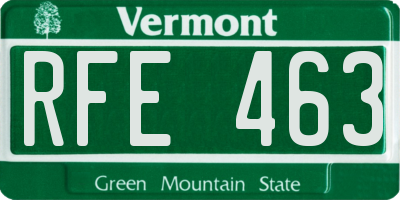 VT license plate RFE463