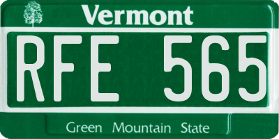 VT license plate RFE565