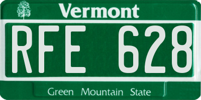 VT license plate RFE628