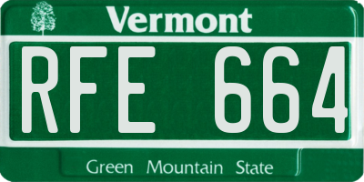 VT license plate RFE664