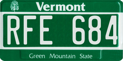 VT license plate RFE684