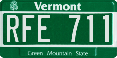 VT license plate RFE711
