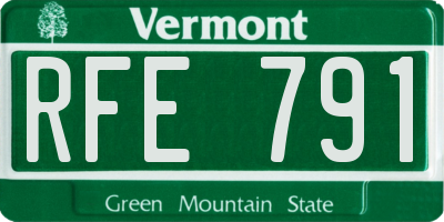 VT license plate RFE791