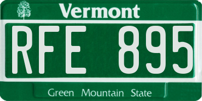 VT license plate RFE895