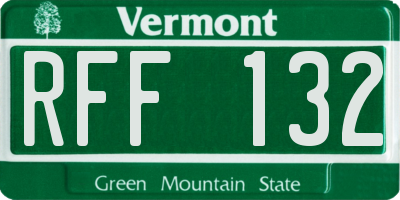 VT license plate RFF132