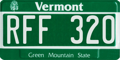 VT license plate RFF320