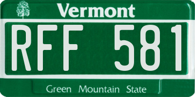VT license plate RFF581