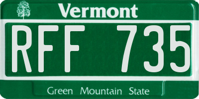 VT license plate RFF735