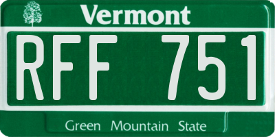 VT license plate RFF751