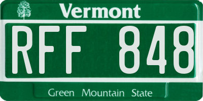 VT license plate RFF848