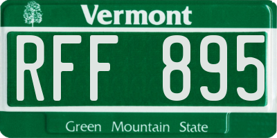 VT license plate RFF895