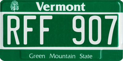 VT license plate RFF907