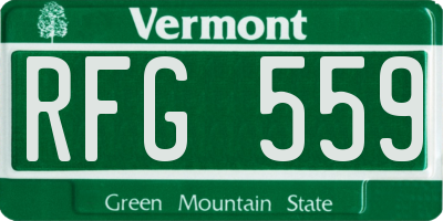 VT license plate RFG559