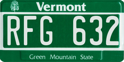 VT license plate RFG632