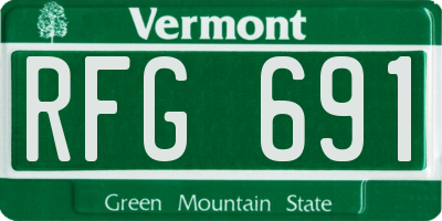 VT license plate RFG691