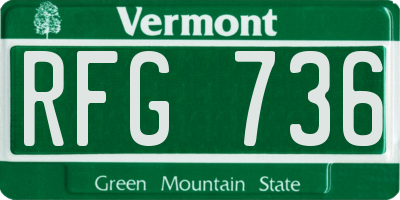 VT license plate RFG736