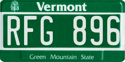 VT license plate RFG896