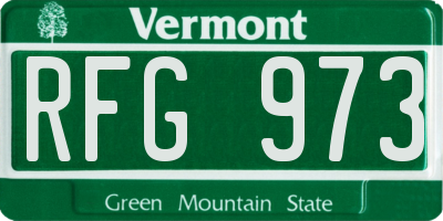 VT license plate RFG973