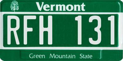 VT license plate RFH131