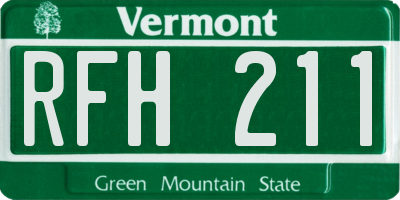 VT license plate RFH211