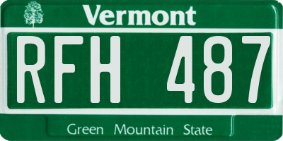VT license plate RFH487