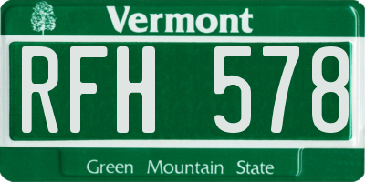 VT license plate RFH578