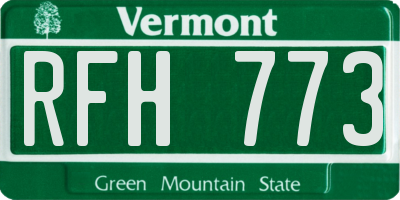 VT license plate RFH773