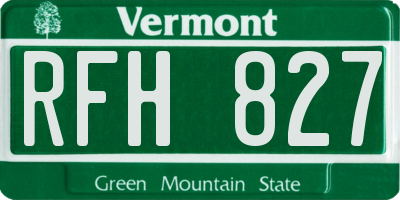VT license plate RFH827