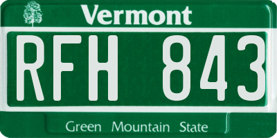 VT license plate RFH843