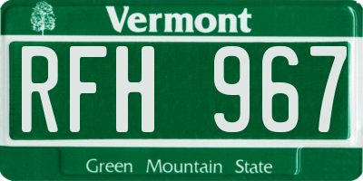 VT license plate RFH967