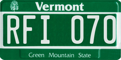 VT license plate RFI070
