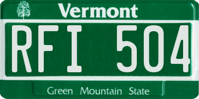 VT license plate RFI504