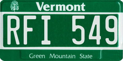 VT license plate RFI549