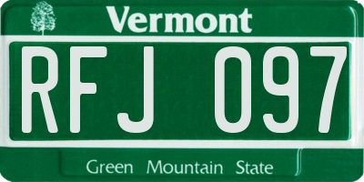 VT license plate RFJ097