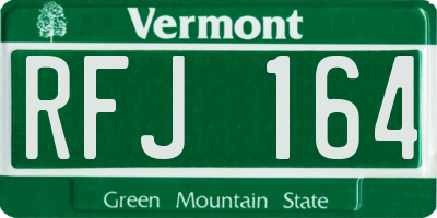 VT license plate RFJ164