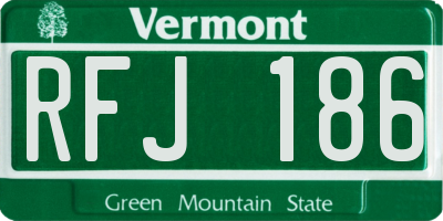 VT license plate RFJ186