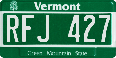 VT license plate RFJ427