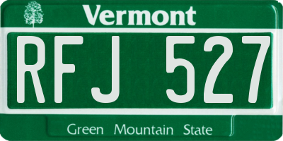 VT license plate RFJ527