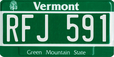 VT license plate RFJ591