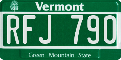 VT license plate RFJ790