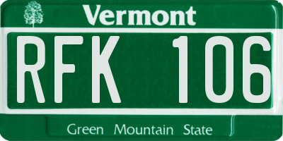 VT license plate RFK106