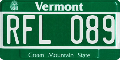 VT license plate RFL089
