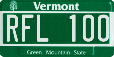 VT license plate RFL100