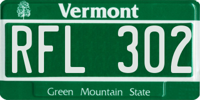 VT license plate RFL302