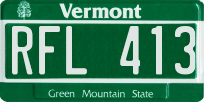 VT license plate RFL413